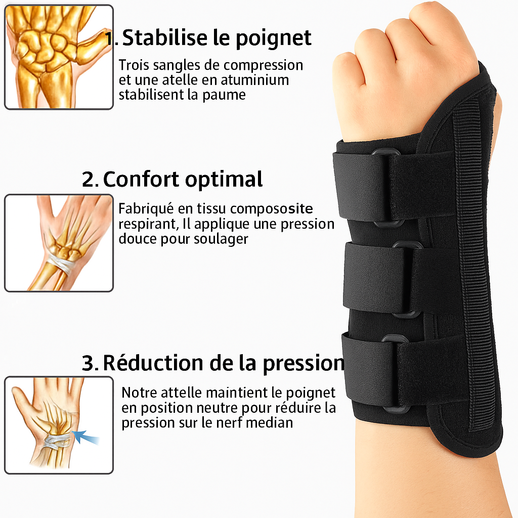 BRACEFIX™ Attelle de Poignet Orthopédique – Soulagement et Stabilisation Immédiat