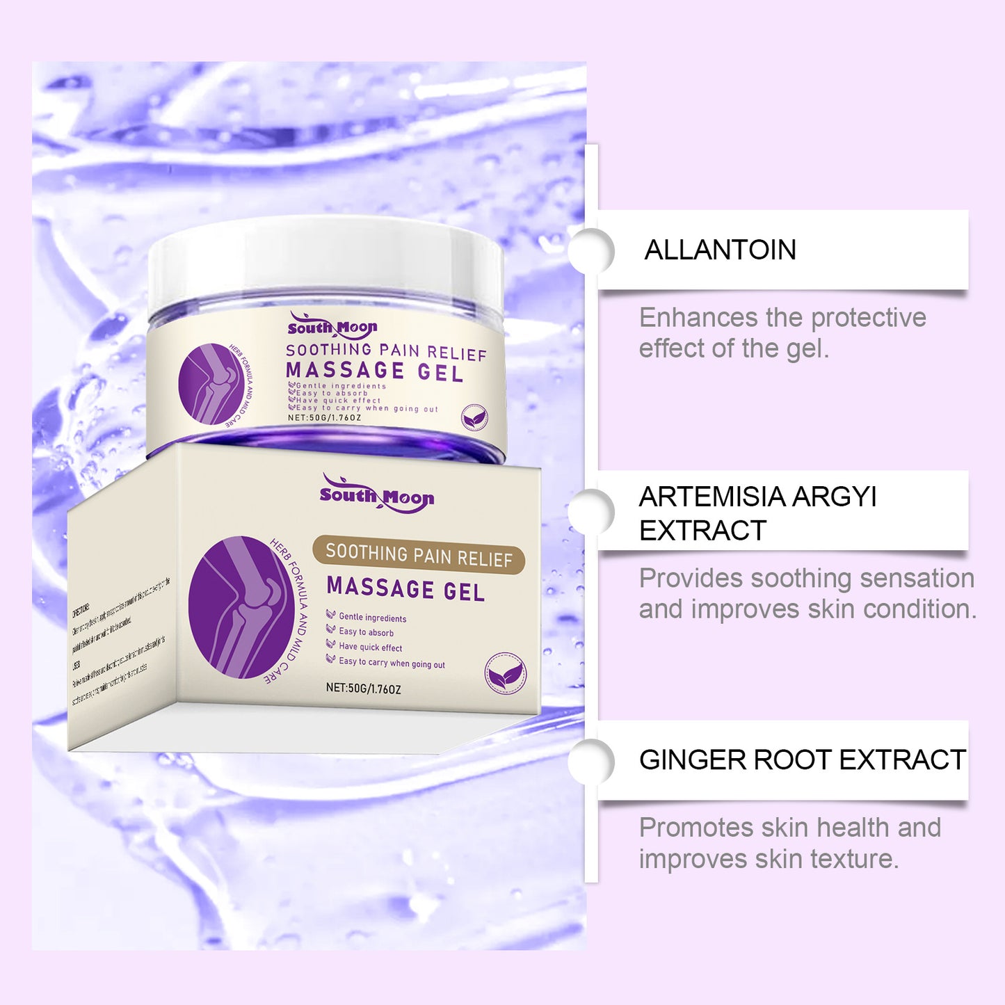 South Moon™ Gel de Massage Apaisant – Soulagement Naturel et Efficace