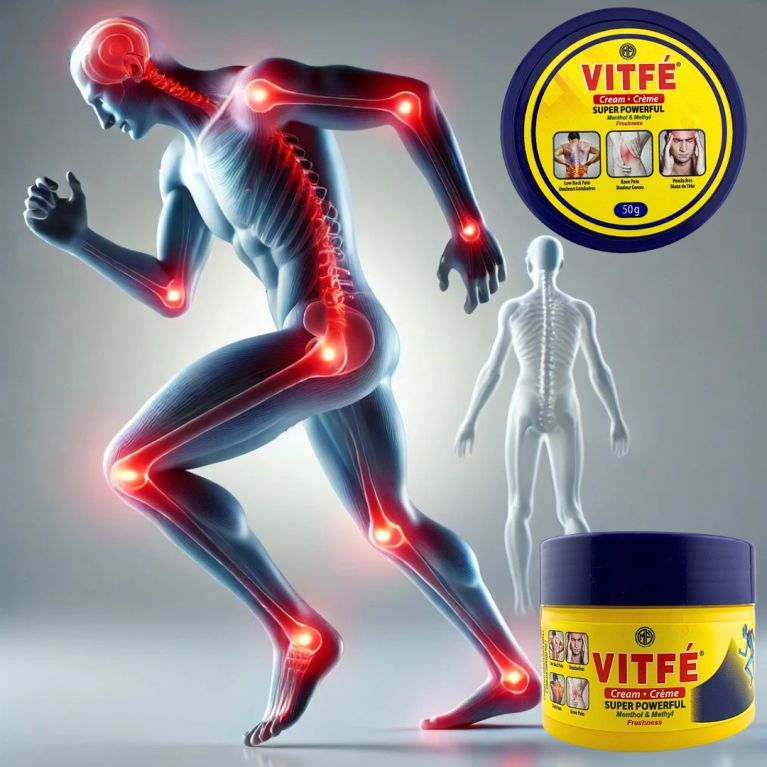 VITFÉ™ – Crème Puissante pour Douleurs Dos, Genoux et Muscles | Soulagement Immédiat