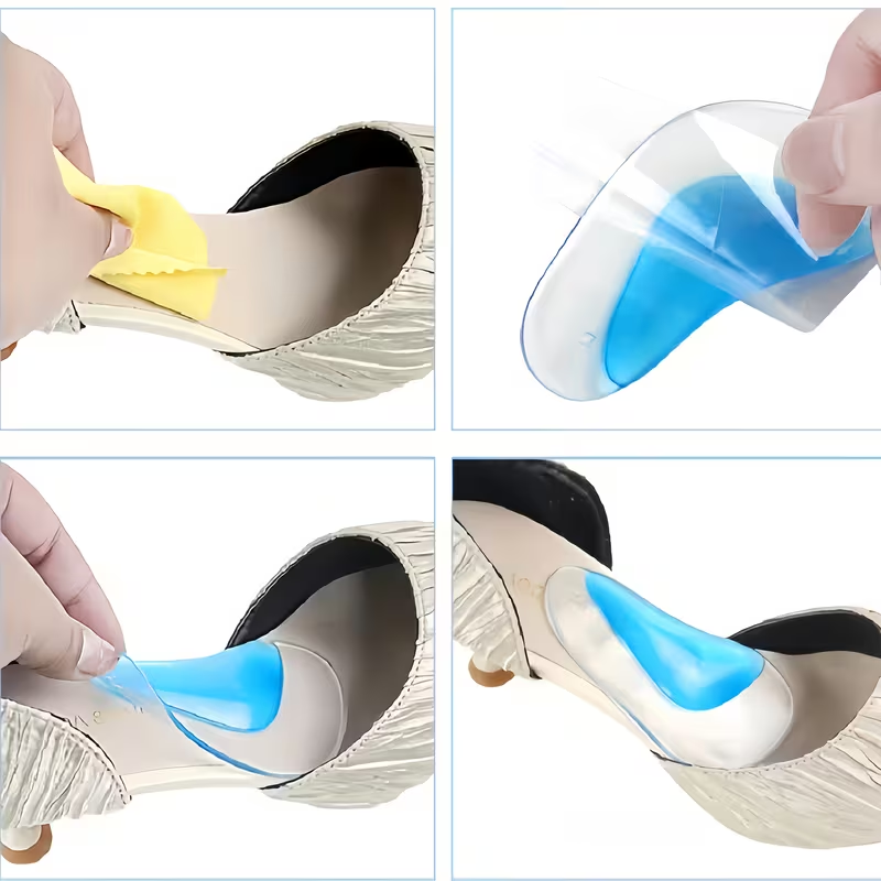 Semelle gel silicone - installation dans chaussure